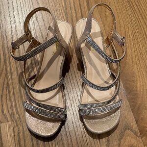 Elegant Strappy Sandals in Gold and Silver size 4 girls